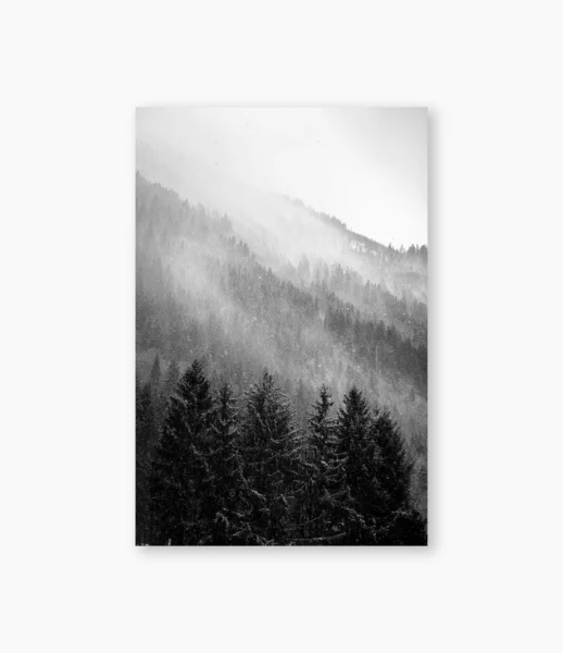 Montanha coberta de neve e névoa em Les Houches, Alpes franceses – fotografia de André Nunez